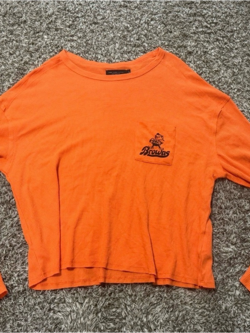 Women’s Cleveland Browns Long Sleeve Waffle Shirt sz Large EUC